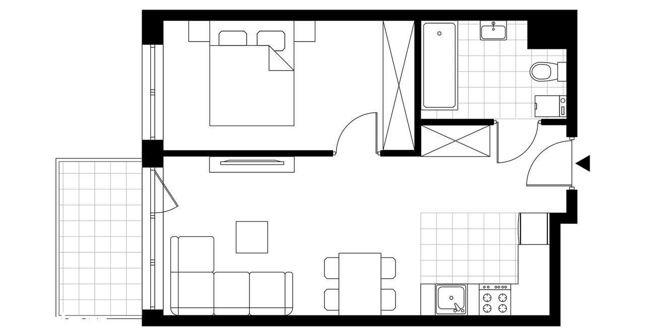 2-pokojowe mieszkanie 41m2 + balkon Bez Prowizji - Pełny obrazek: 4/7