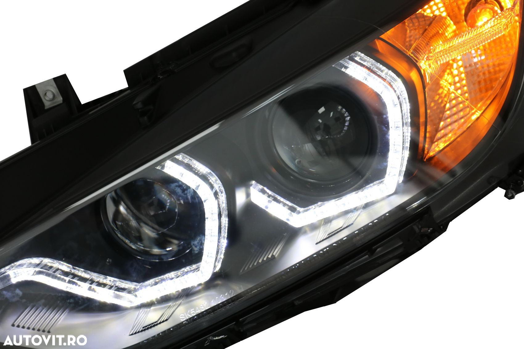 Faruri Full Angel Eyes LED DRL compatibil cu BMW 3 Series F30 F31 Seda - 5