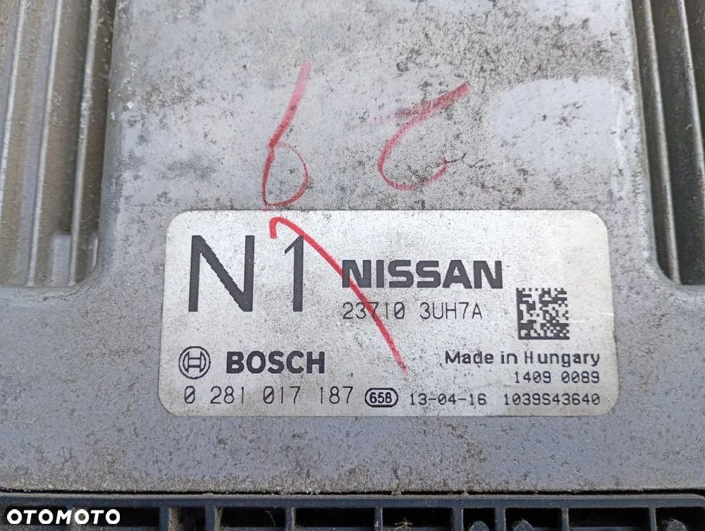 sterownik silnika komputer 0281017187 nissan x-trail t31 lift 2013r 2.0 dci - 2