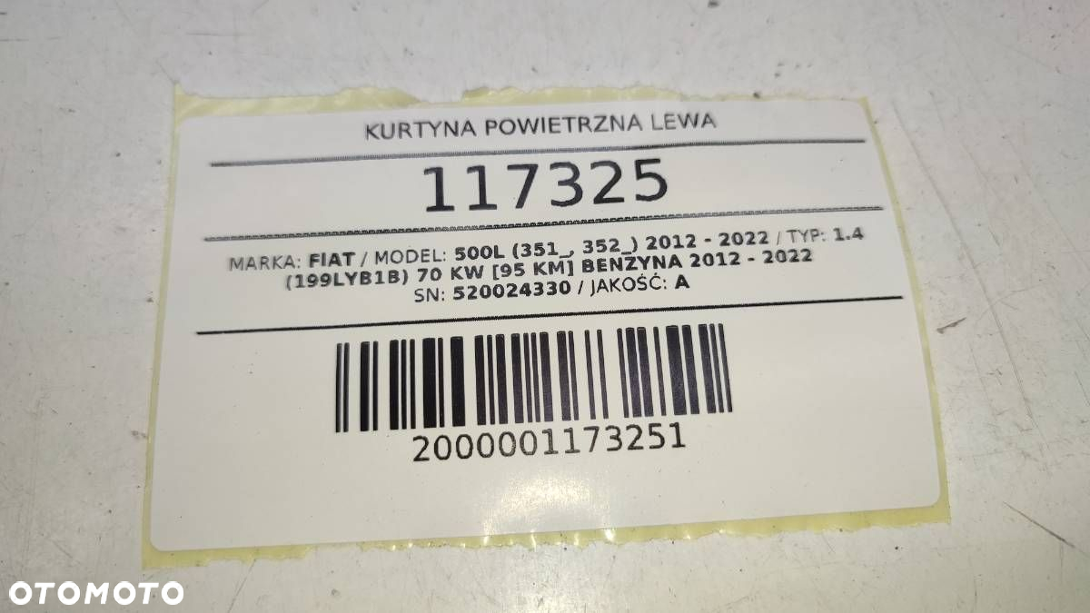 KURTYNA POWIETRZNA AIRBAG LEWA FIAT 500L 520024330 - 5