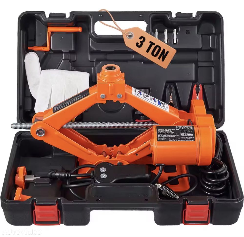 Cric Electric Auto Autoturism 3T Tone 12V Bricheta/Baterie Clesti - 1