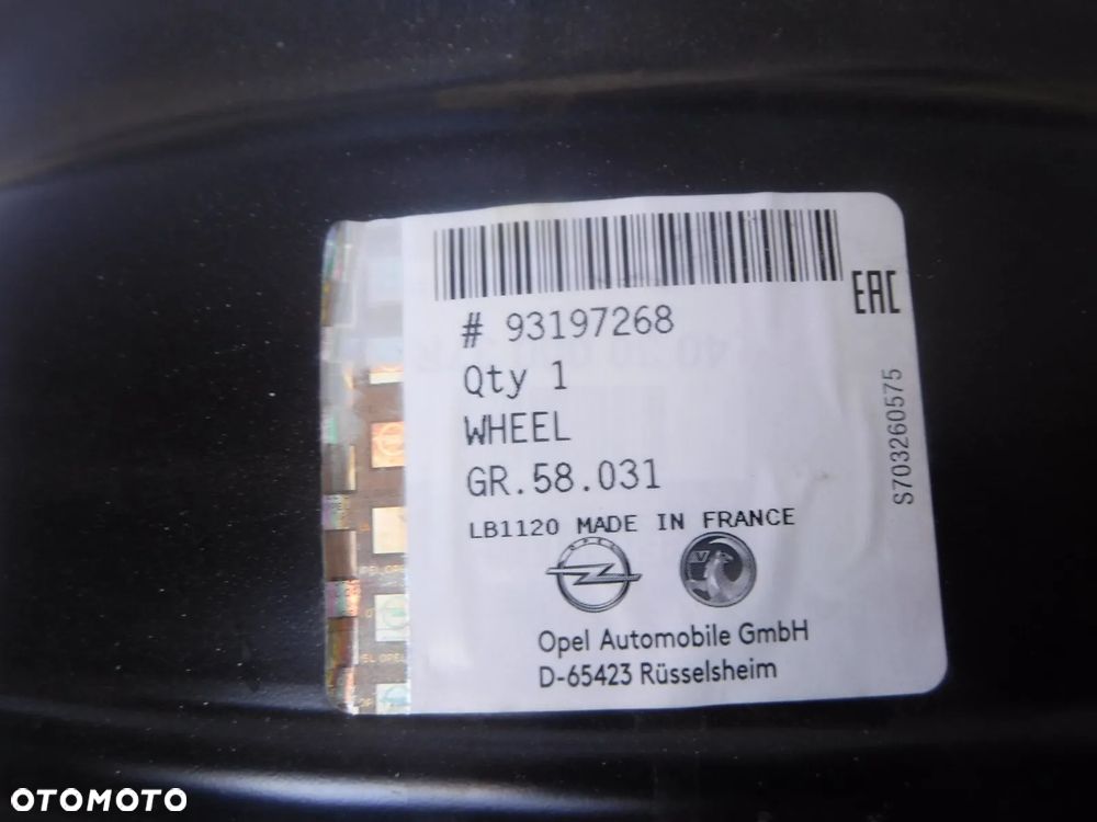 master iii 3 movano b 10r- felga nowa r16 et66 6,5j 403000037r - 2