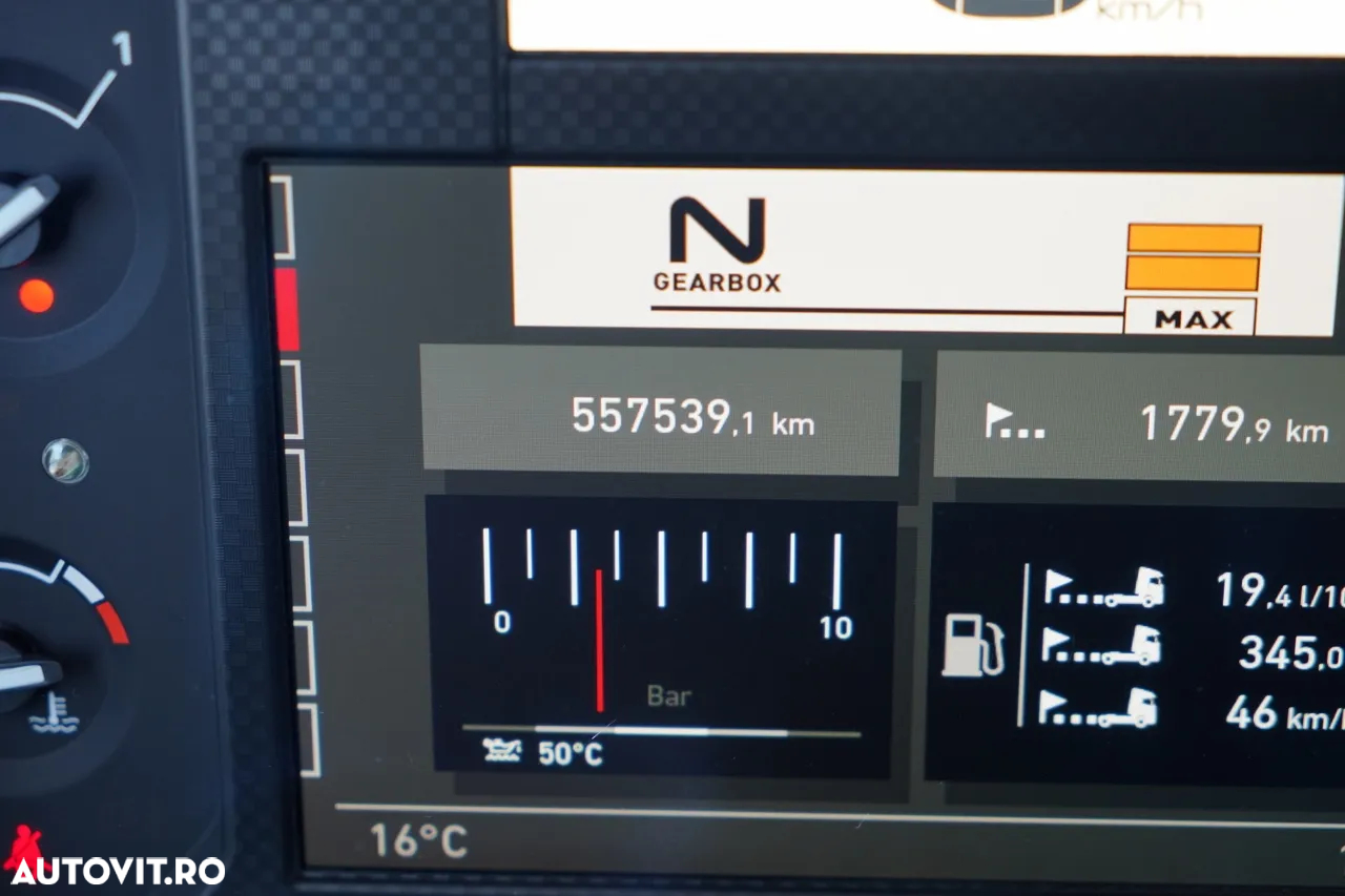 Renault T 440 / 6X2 / SOLO / CORTINĂ 9.5 M / I-PARK COOL / RIDICABIL / JANTE DIN ALIAJ / PUNȚĂ RIDICABILĂ - 37