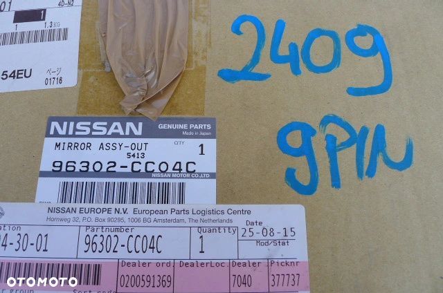 LUSTERKO LEWE NISSAN MURAno z50 9pin nowe oryginał - 4