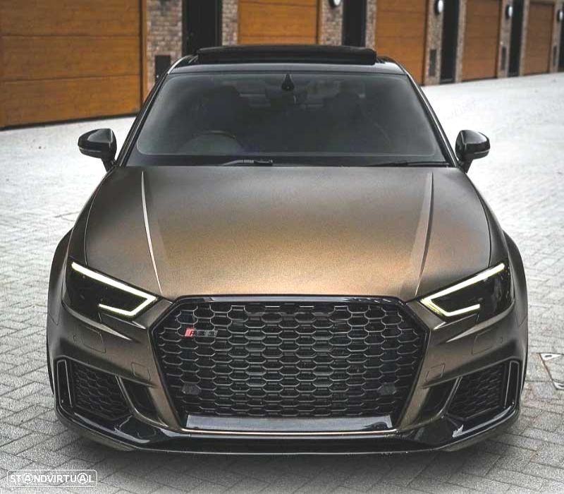 GRELHA AUDI A3 8V 17-19 LOOK RS3 PRETO BRILHANTE - 4