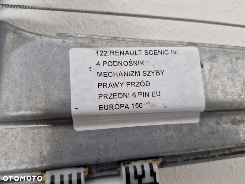 scenic 4 iv podnośnik mechanizm szyby prawy przód przedni silniczek 6 pin eu - 4