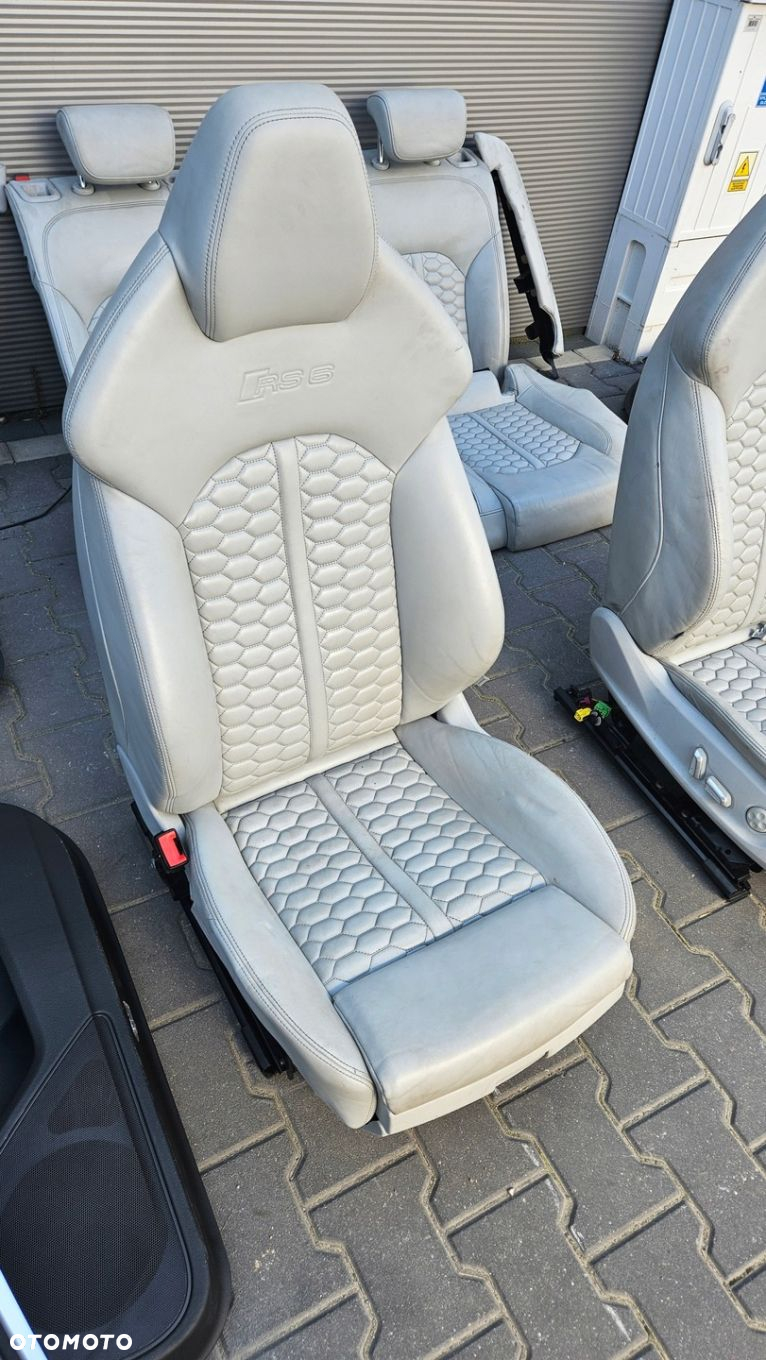 AUDI RS6 C7 4G S6 A6 C7 FOTELE KANAPA SKÓRA JASNA MONDSILBER - 5