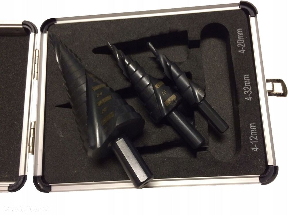 WIERTŁA STOPNIOWE SPIRALNE DO METALU 4-32 mm 3 szt - 10