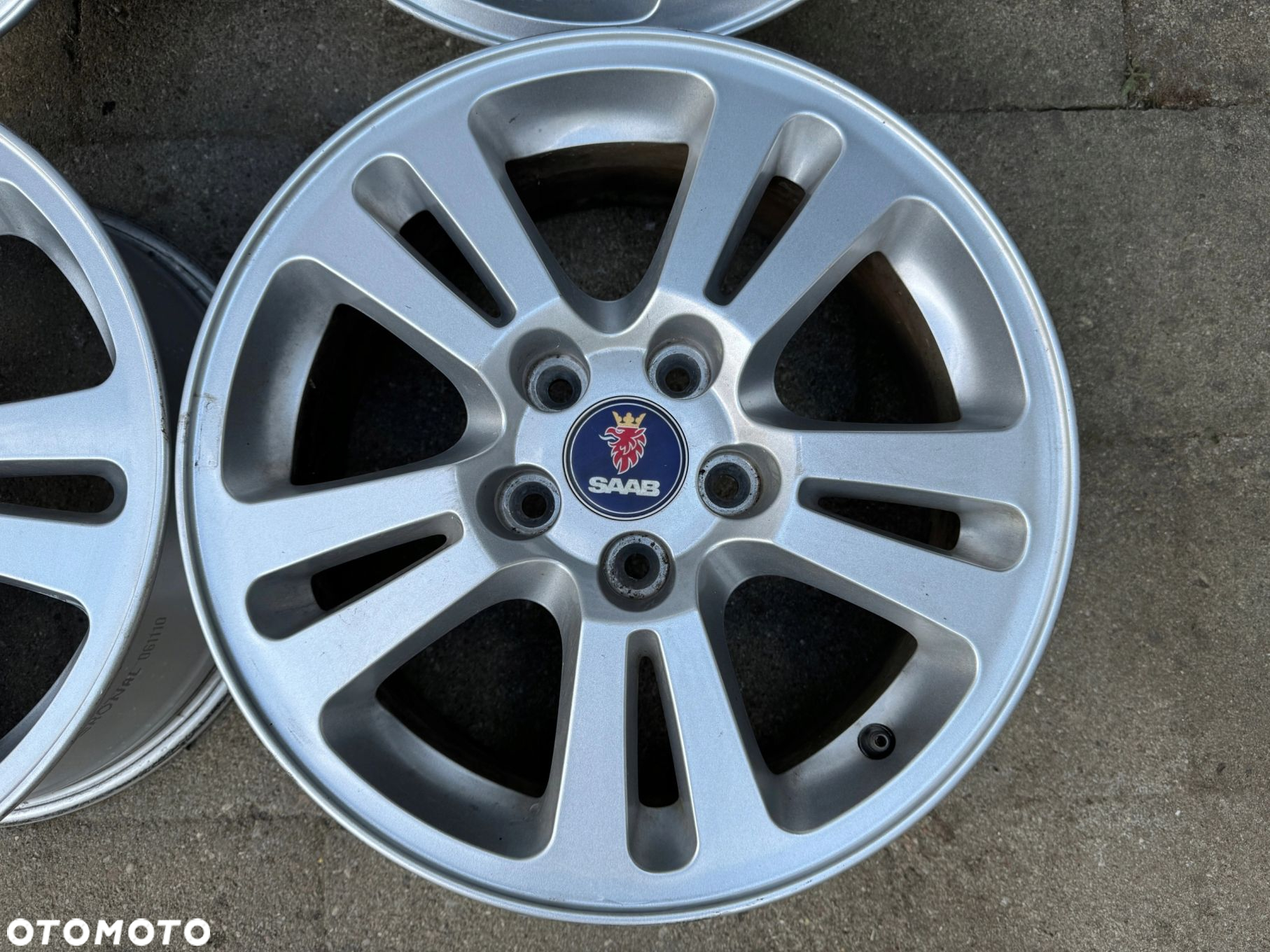Alu felgi KOMPLET SAAB 9-3 9-5 16 6.5J ET 41 5X110 ORYGINAŁ 4szt PROSTE - 7