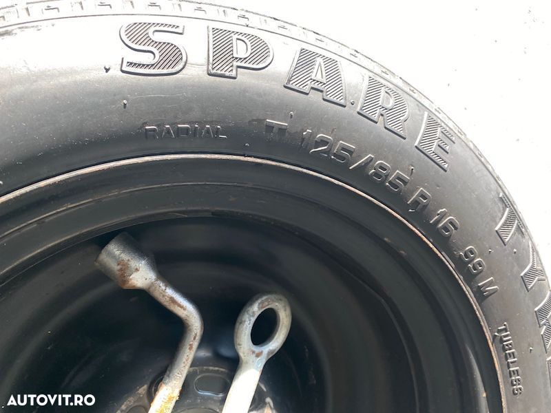Roata de rezerva cu cheie si carlig de tractare VOLVO V40 S60 V60 125/85/R16 300776645 - 3