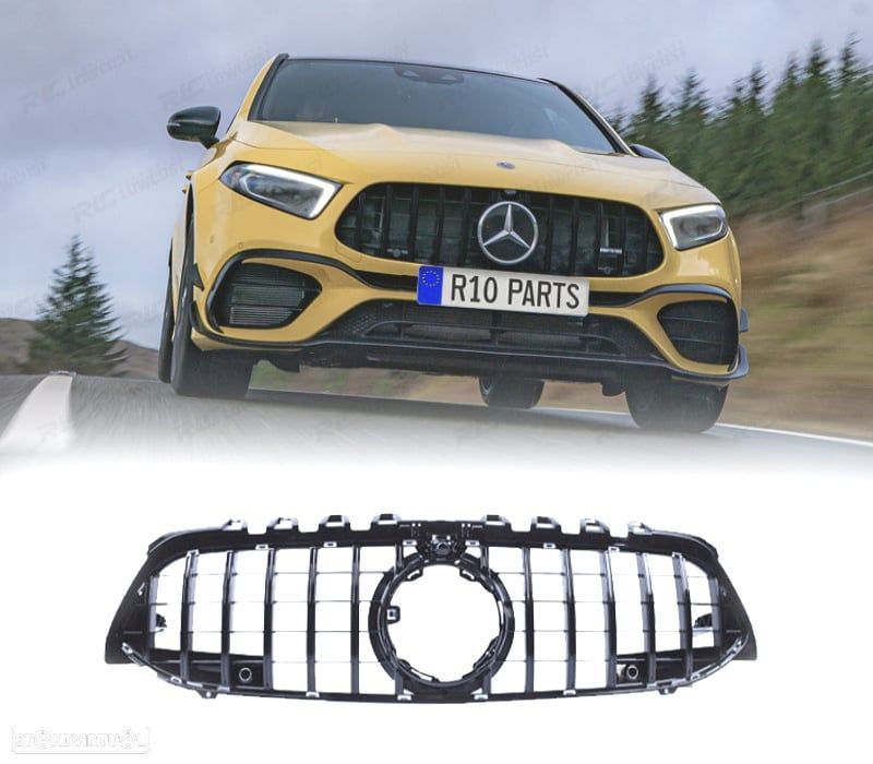 GRELHA MERCEDES CLASE A W177 LOOK AMG GT 18-22 PRETO BRILHANTE CAMERA - 1