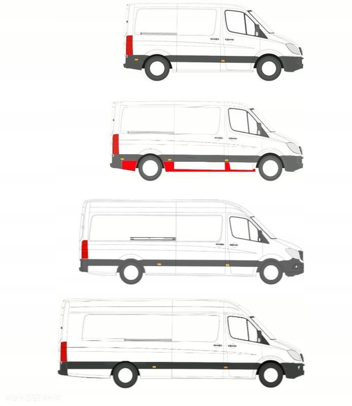 Reparaturka / progi Sprinter 906 / Crafter 06-17 wersja Krótka L2 Prawe - 1