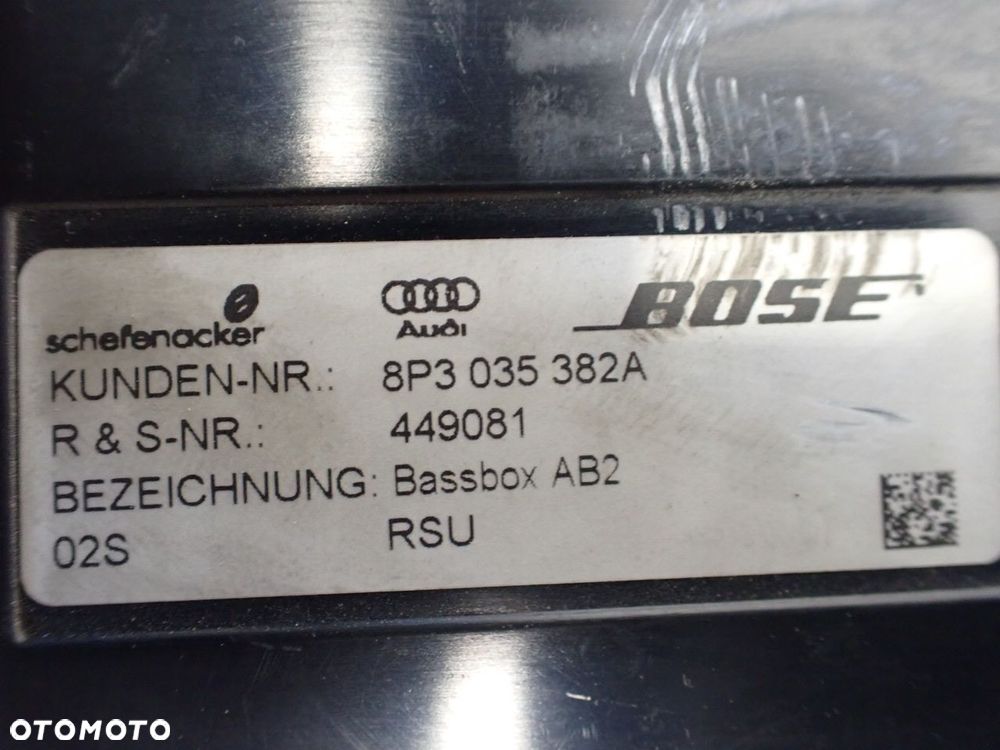 NAGŁOŚNIENIE BOSE KPL AUDI A3 8P 2.0TDI 8P3035382A  8E0035411A  8H0035411A  8P0035223A  8P0035464A - 3