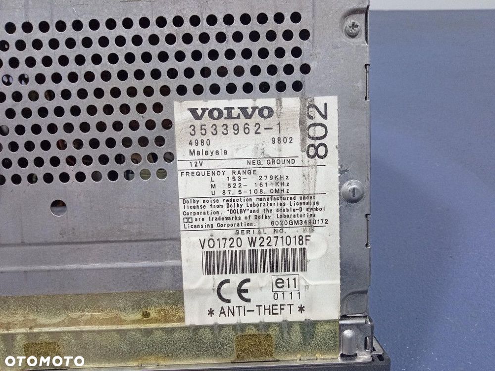 VOLVO V70 I S70 97- RADIO KASETOWE FABRYCZNE OEM SC-802 3533962 - 7