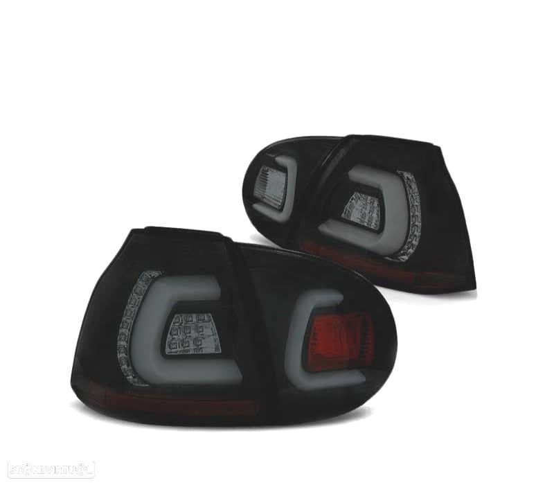 FAROLINS TRASEIROS LED PARA VOLKSWAGEN VW GOLF 5 03-09 BLACK SMOKED PRETO FUMADO ESCURECIDO - 2