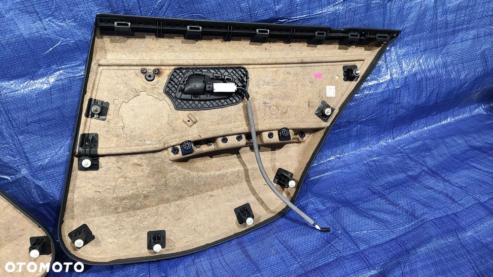 BOCZEK TAPICERKA DRZWI LEWY PRAWY TYŁ CZARNY SKÓRA DEKOR BMW E90 M-PAKIET - 14