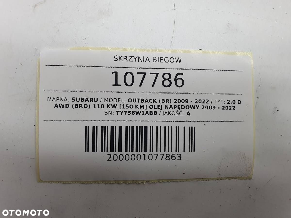 SKRZYNIA BIEGÓW OUTBACK IV BR 2.0 D MANUAL - 8