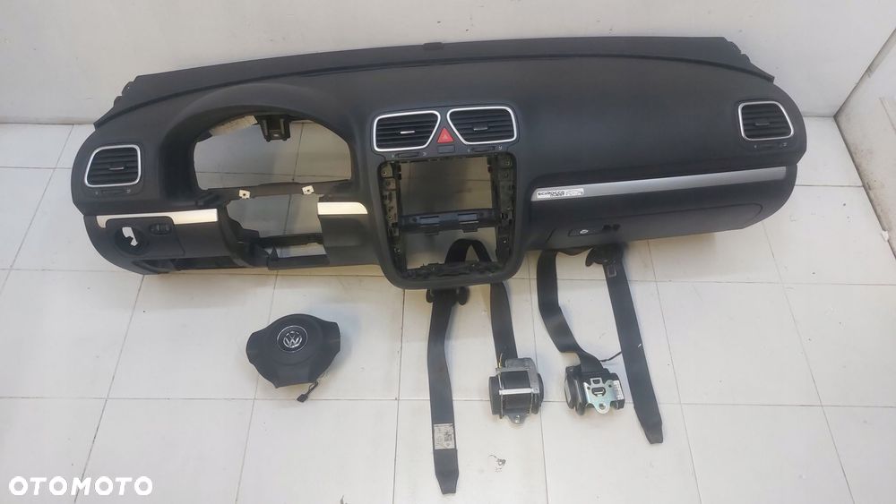 vw scirocco 1k8 08r> deska konsola poduszki airbag pasy europa oryginał - 1