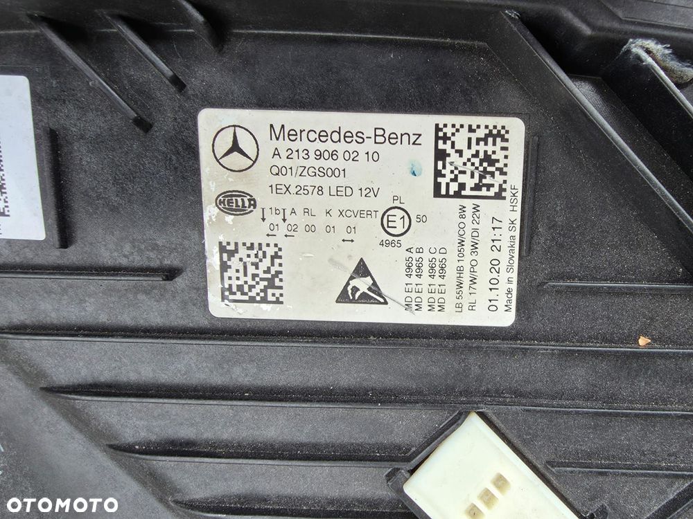 mercedes e klasa w213 213 lift lampa prawa przód full led multibeam a2139060210 - 12