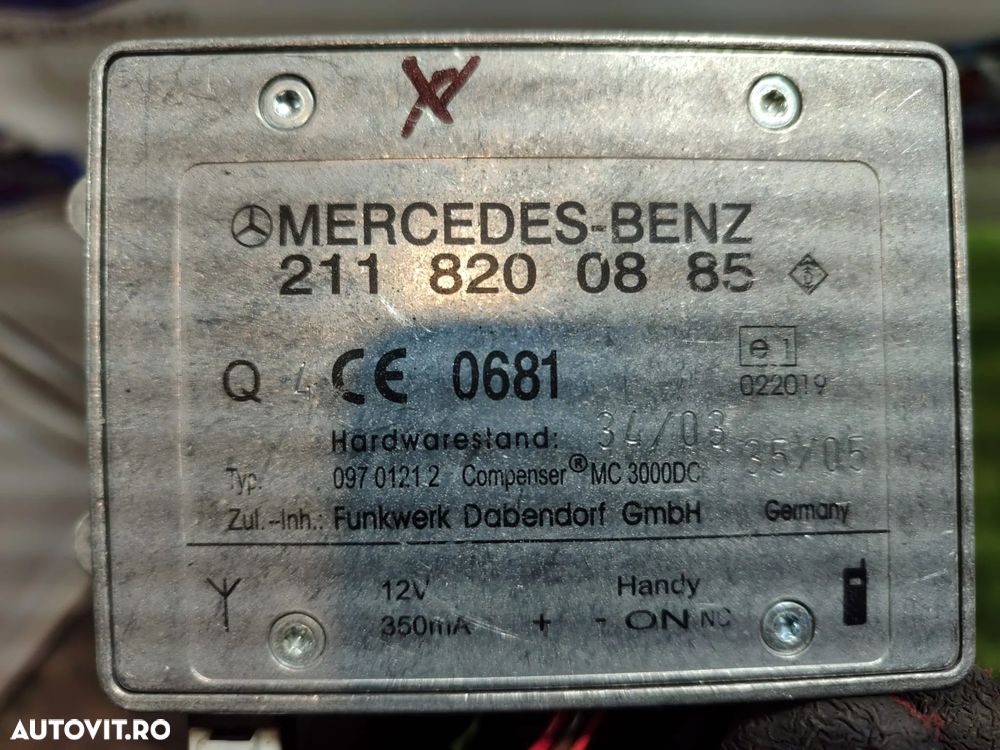 AMPLIFICATOR ANTENA (5 BUC.) AUDI A4 AVANT 2.0 DIESEL 2009 / 2009-2016 /  AUDI A6 C6 AVANT 2.0 DIESEL 2009 2006-2010 / AUDI A6 C6 QUATTRO 2.7 DIESEL 2007 2004-2011 / AUDI A4 B8 S LINE 2.0 DIESEL 2010 BERLINA / 2009-2016 MERCEDES BENZ W211 E280 CDI 3.0 DIESEL 2006 / 2002-2009 COD OEM 8J0035456 / 8J0035456C / 8J0035456CA / 2118200885 - 8