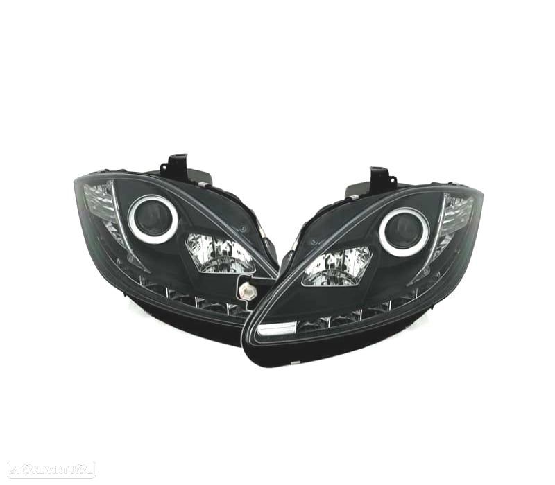 FARÓIS SEAT LEON ALTEA 09-12 TRU DRL LUZ DIURNA REAL FUNDO PRETO - 3