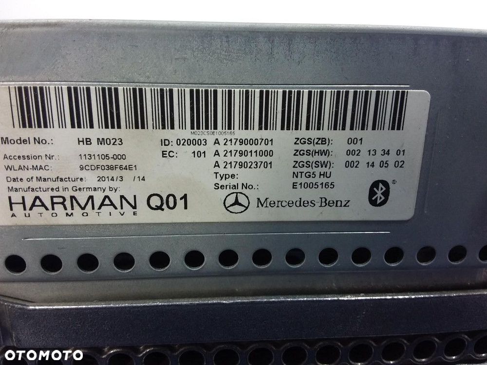 MERCEDES S W222 RADIO NAVI COMAND NTG5 A2179000701 - 6