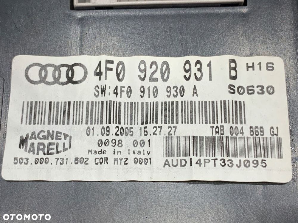 LICZNIK - 128.00 PLN - AUDI A6 C6 (4F2) 2004 - 2011 2.7 TDI quattro 132 kW [180 KM] olej napędowy - 5