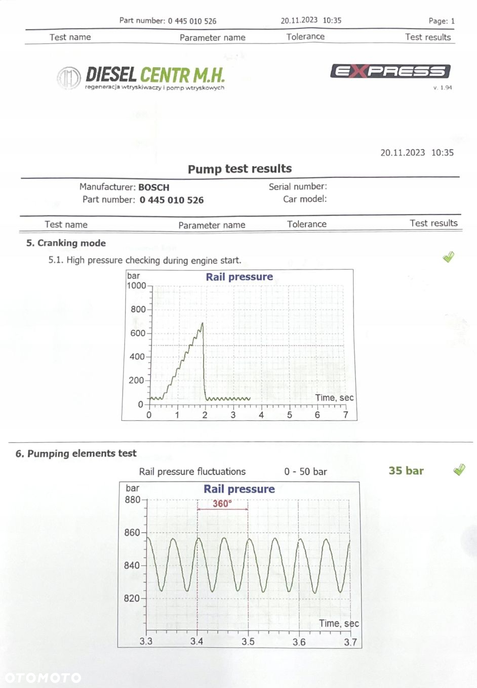 Pompa wtryskowa Bosch 0445010526 regenerowana - 5