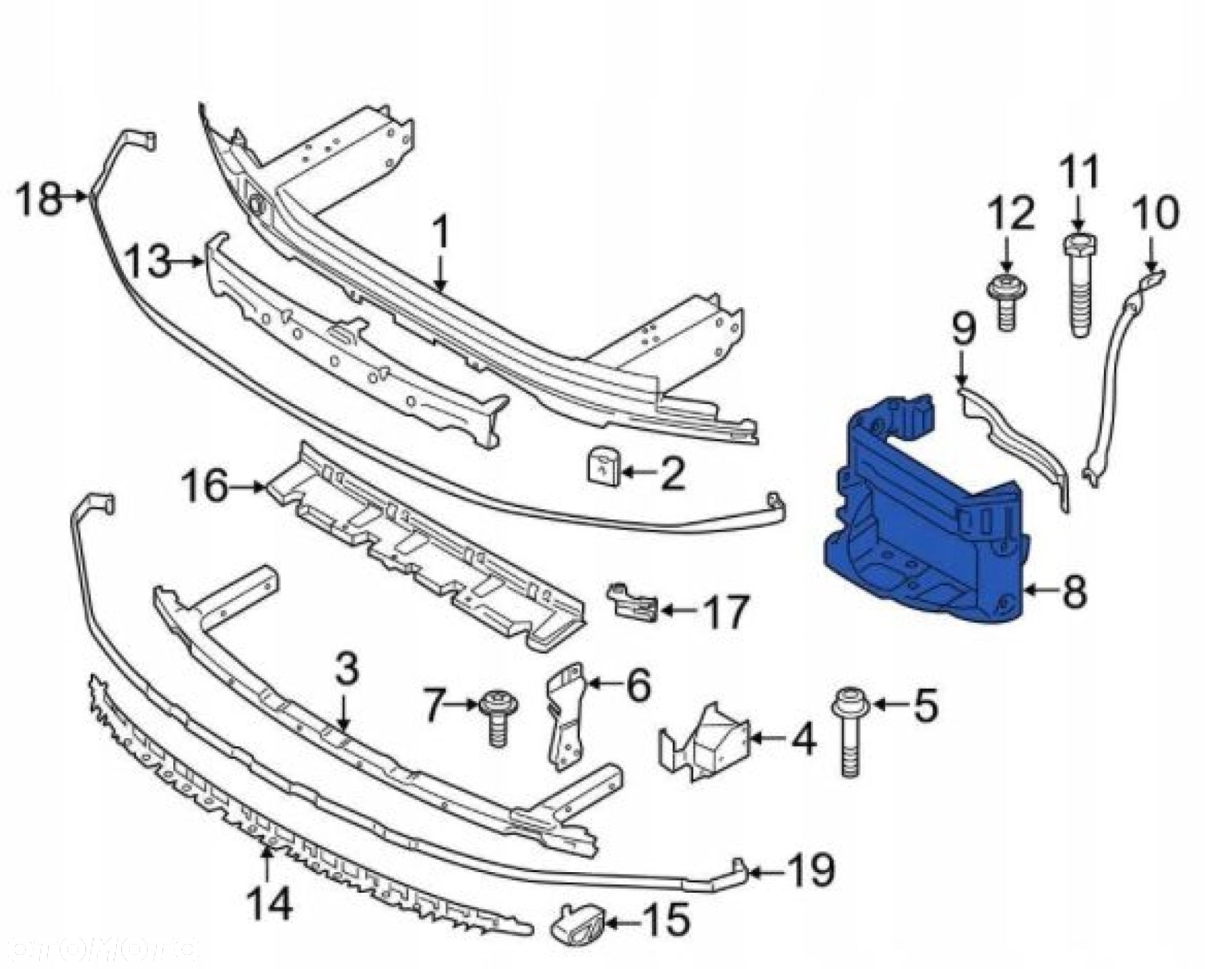 WZMOCNIENIE wspornik PRAWY pasa BMW 5 G30 G31 6 G32 7 G11 G12 8 G14 G15 - 3