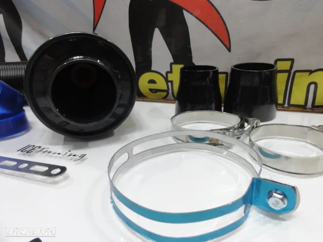 Filtro de ar universal em carbono verdadeiro estilo BMC + ventoinha + tubo flexivel - 8