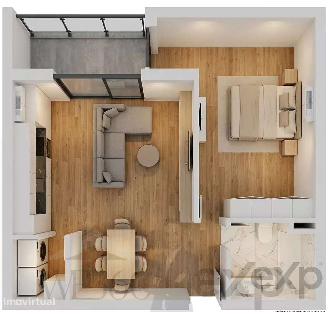 Apartamento T1 em condominio com Piscina. - Grande imagem: 2/10
