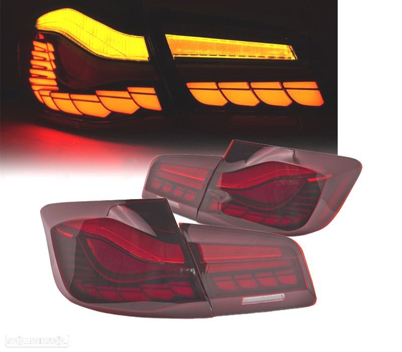 FAROLINS PARA BMW F10 10-16 OLED VERMELHO - 1