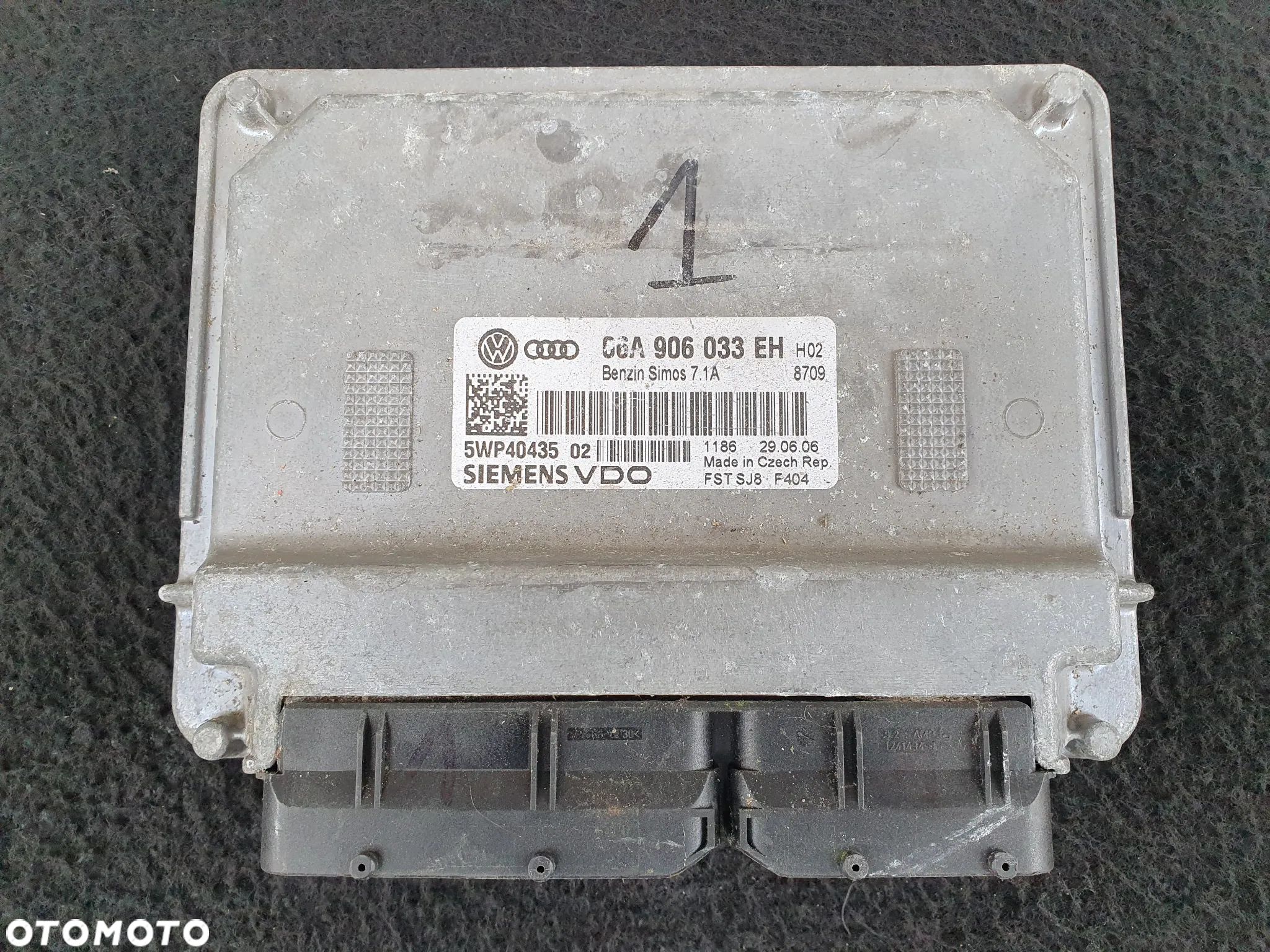 AUDI A3 8L 1.6MPI ECU STEROWNIK SILNIKA KOMPUTER 06A906033EH VOLKSWAGEN SIEMENS - 1