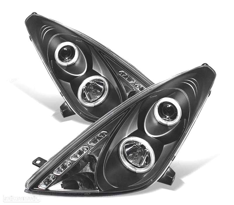 FAROS TOYOTA CELICA 01-07 ANGEL EYES FUNDO PRETO - 1