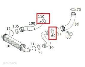 MERCEDES WIELE MODELI Uszczelka przewodu intercoolera ORYGINAL - 3