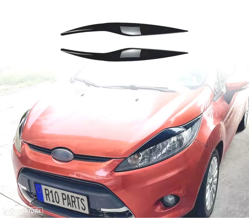PESTANAS DE FARÓIS FORD FIESTA MK6 08-12 PRETO - 1