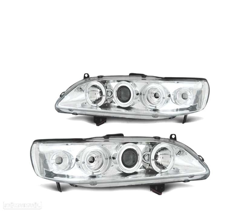 FARÓIS ANGEL EYES PARA HONDA ACCORD 98-02 EUA CHROME CROMADO - 2