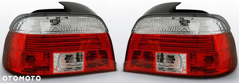 Lampy tyl tylne kpl Led Neon Tuning CzerwonoBiałe Bmw 5 e39 sedan 1996-2000 - 3