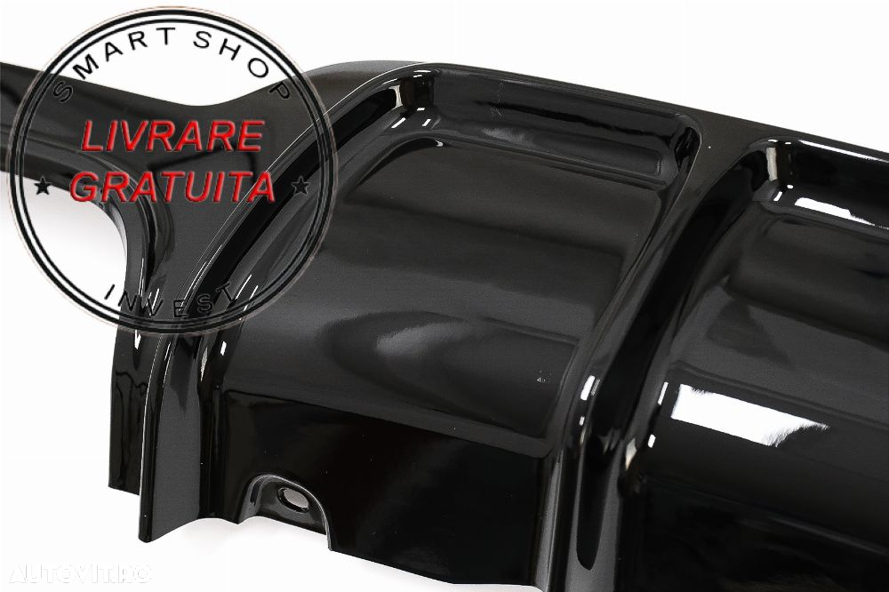 Difuzor Bara Spate Evacuare Dubla BMW Seria 4 F32 F33 F36 (2013-2019) Negru Lucios- livrare gratuita - 7