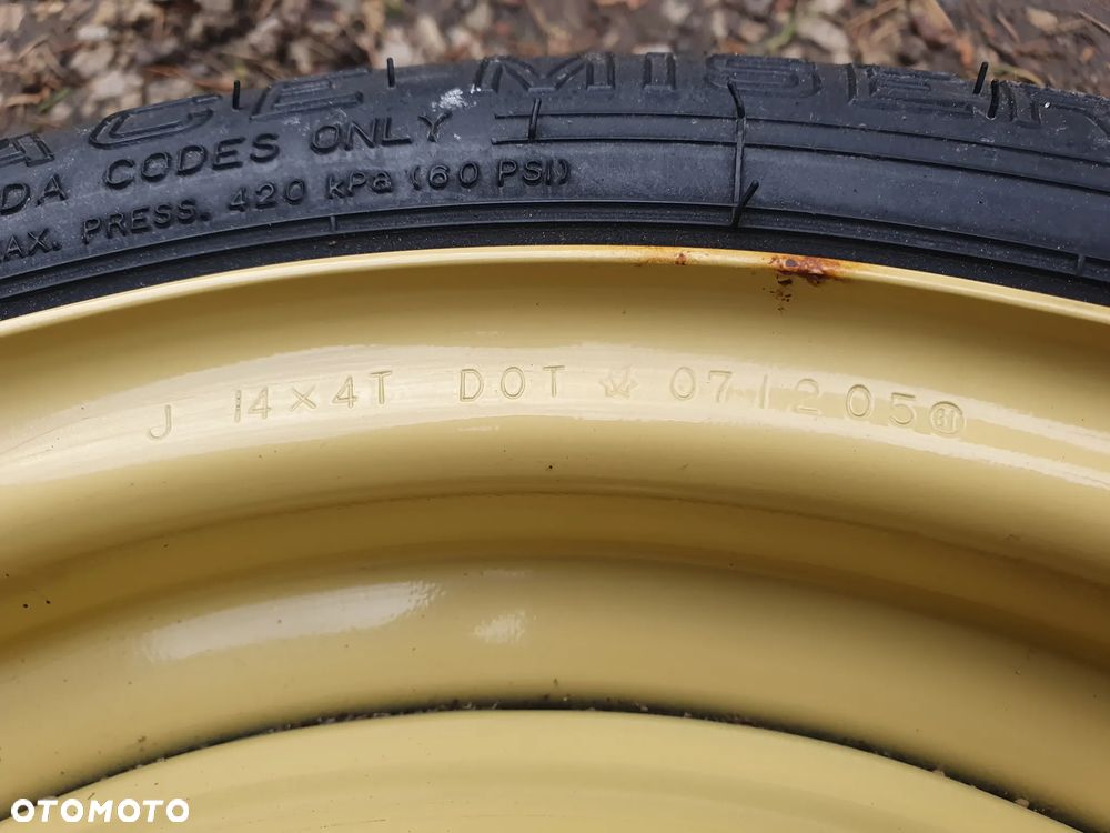KOŁO ZAPASOWE DOJAZDOWE R14 4X100 HYUNDAI KIA TOYOTA MAZDA 115/70R14 POSIADAM 5 SZT - 11