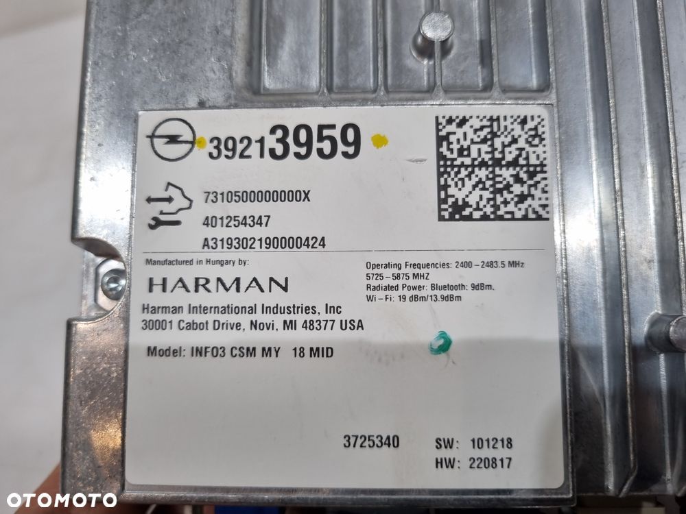 OPEL INSIGNIA B WZMACNIACZ HARMAN 39213959 - 4