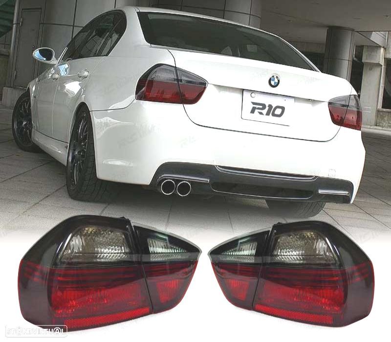 FAROLINS CELIS PARA BMW E90 05-08 VERMELHO FUMADO - 1