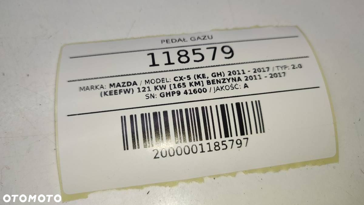 PEDAŁ POTENCJOMETR GAZU MAZDA CX-5 I EUROPA GHP941600F - 5