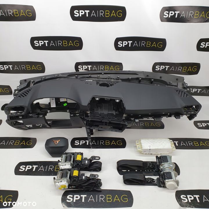 CUPRA LEON 4 IV DESKA ROZDZIELCZA KONSOLA KOKPIT PULPIT PODUSZKI AIRBAG AIR BAG PASY KIT SET - 1