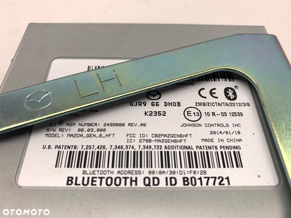 MODUŁ BLUETOOTH  MAZDA 6 sedan (GJ, GL) 2012 - 2022 2.5 (GJ5FP) 141 kW [192 KM] benzyna 2013 - 2022 - 4