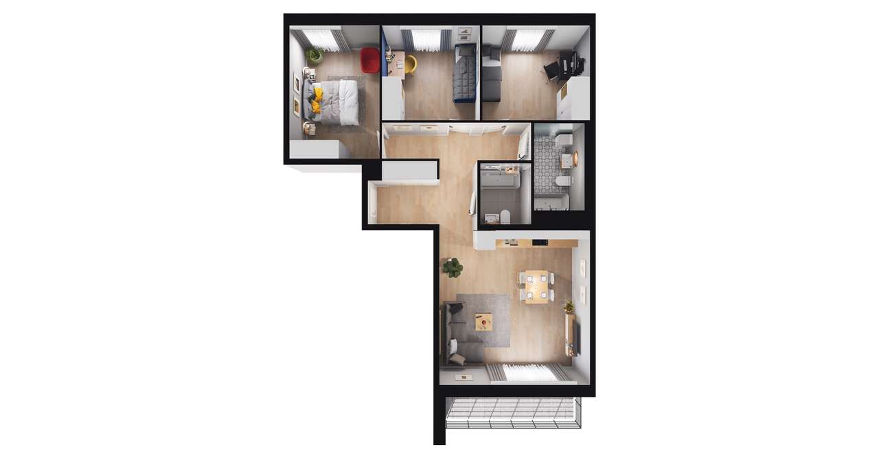 4-pokojowe mieszkanie 79m2 + loggia