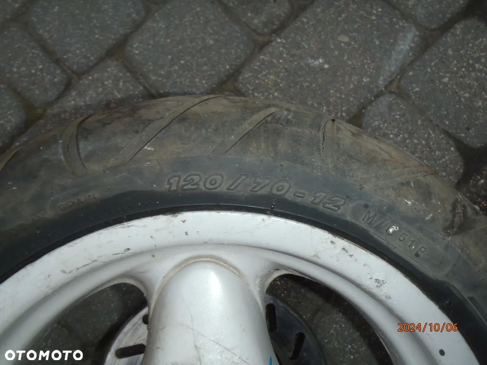 felga koło opona widelec amortyzator laga ślimak napęd opona 12 zacisk przewód tarcza hamulcowy Yamaha Neo's neos - 5