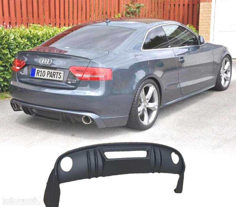 DIFUSOR TRASEIRO AUDI A5 COUPE CABRIO 07-11 LOOK RS5 - 1