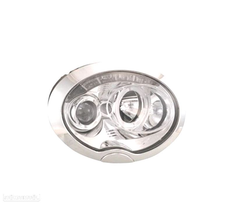 FARÓIS COM LUZ DIURNA LED MINI 01-06 FUNDO CROMADO - 1