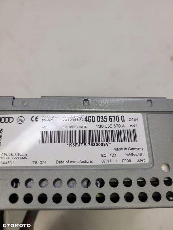 JEDNOSTKA MMI 3G+ SIM AUDI A6 C7 A7 4G0035670G - 6